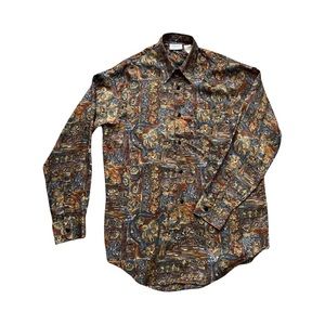 Vintage United Colors of Benetton 80's 
Abstract Floral Fall Sz S Oversized